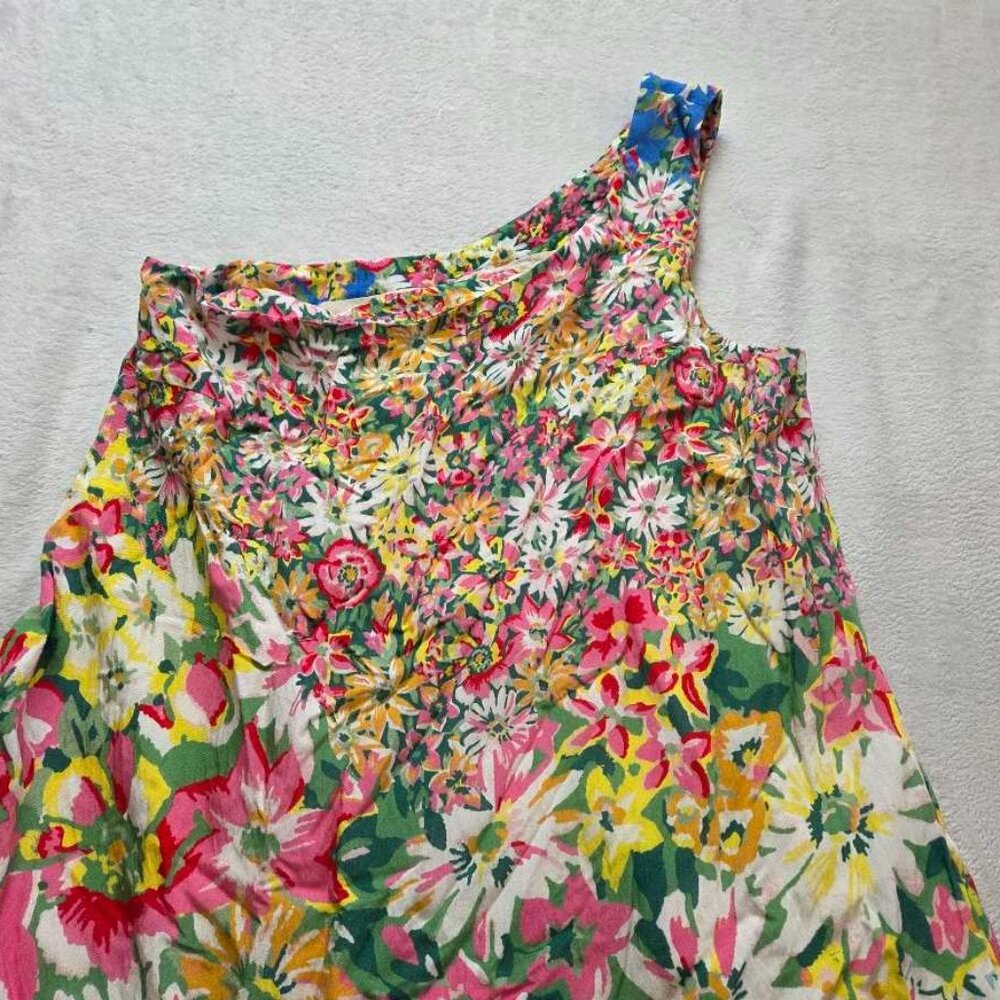 S Sarah Campbell for Anthropologie one shoulder floral midi dress 2 - Picture 5 of 10